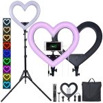 Heart Shape Ring Light Led Photographic Lighting Lamp With USB Phone Clip Tripod For Phone