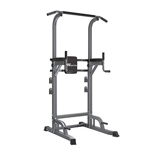 Adjustable Wesfital Power Tower Pull Up Bar Station Workout Dip Station