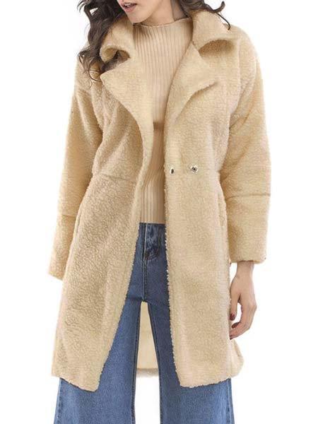 Paneled Long Sleeve Shawl Collar Solid Coat