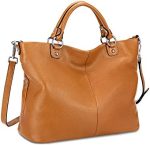 Kattie Women��s Soft Genuine Leather Tote Bag, Top Satchel Purses and Handbags, Dark Brown( Close to Orange )