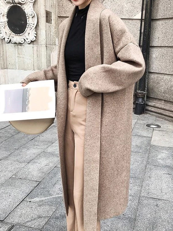 Oversized Cashmere Long Jacket Batwing Sleeve Knitted Cardigans