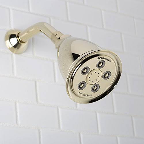 Speakman S-2005-HB-PB Hotel Anystream High Pressure 2.5 GPM Adjustable Shower Head, Polished Brass