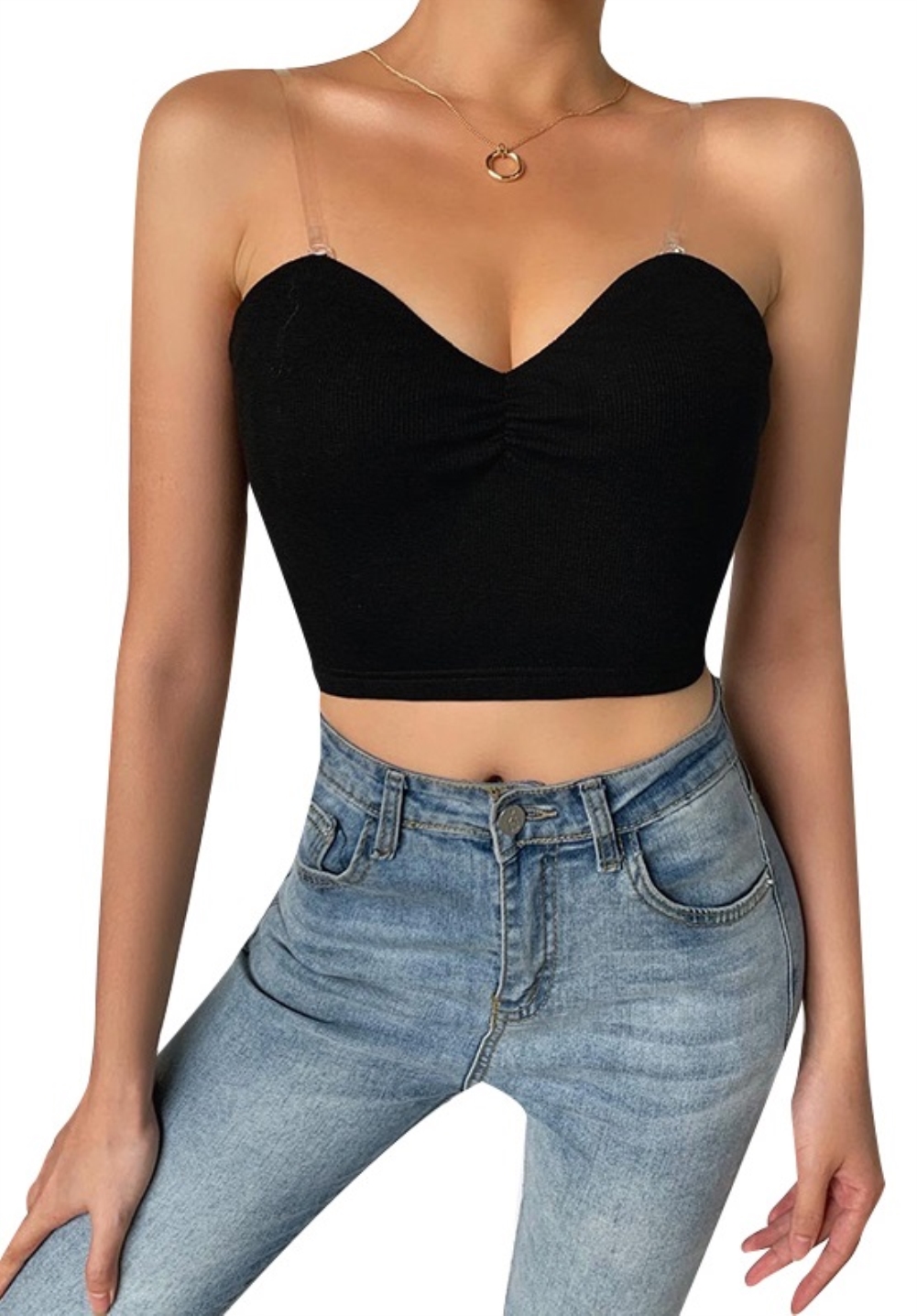 Sexy Black Sweetheart Crop Top