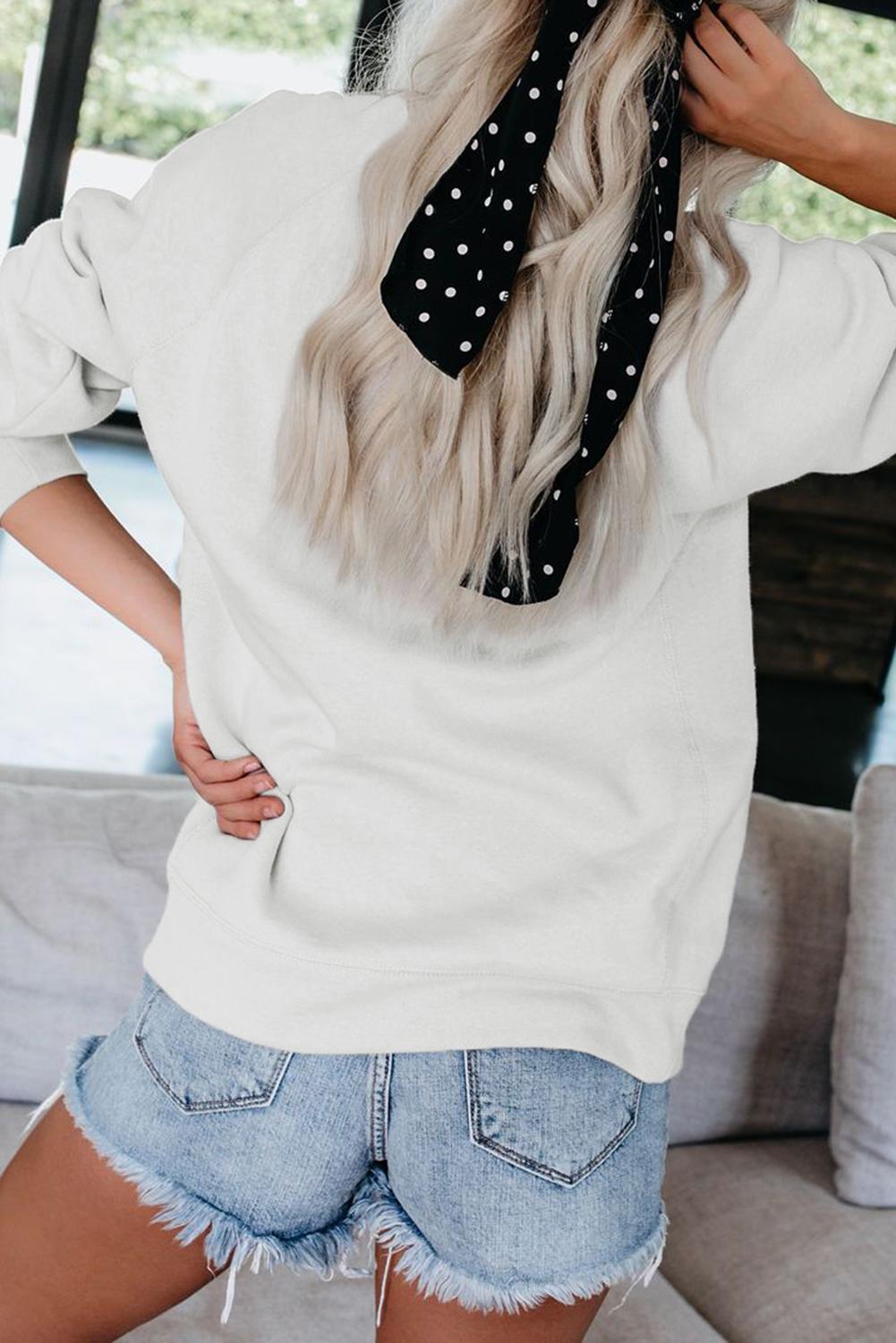 Letter Print Long Sleeve Pullover Casual Sweatshirt