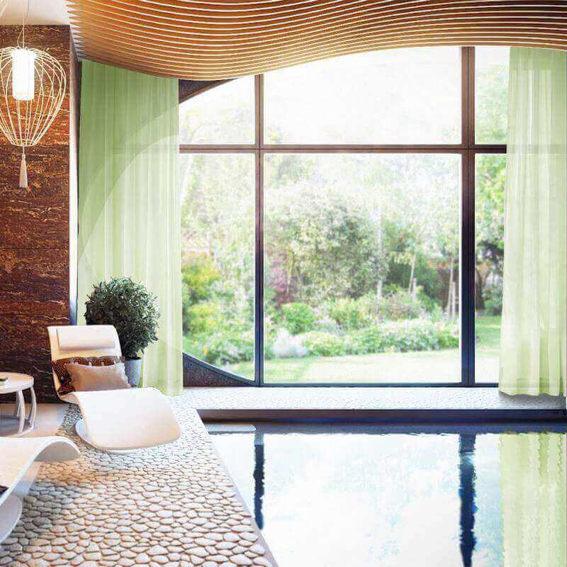 【Custom】Scandina Indoor Outdoor Solid Sheer Curtain Wide Opulent Voile Drapery, 16 Colors