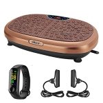 EILISON FitMax KM-818 3D Vibration Plate Exercise Machine with Loop Bands �C Full Body Vibration Platform Machines for Home Fitness- Brown