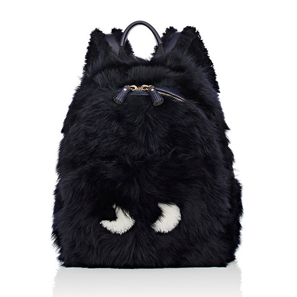 Eyes Shearling Mini-Backpack