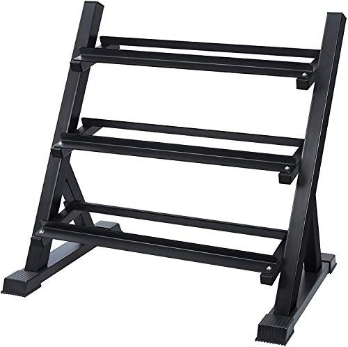 AKYEN 3 Tier Dumbbell Rack Stand Only for Home Gym, Weight Rack for Dumbbells