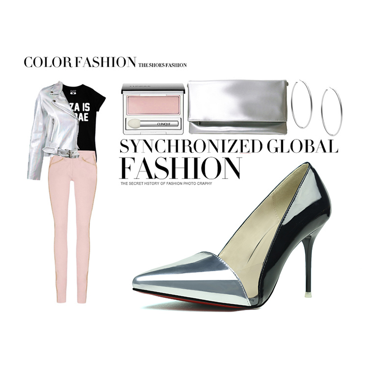 9.5CM Fashion Sexy Shallow Pointed Hollow Dress Elegant Heeled Sandals