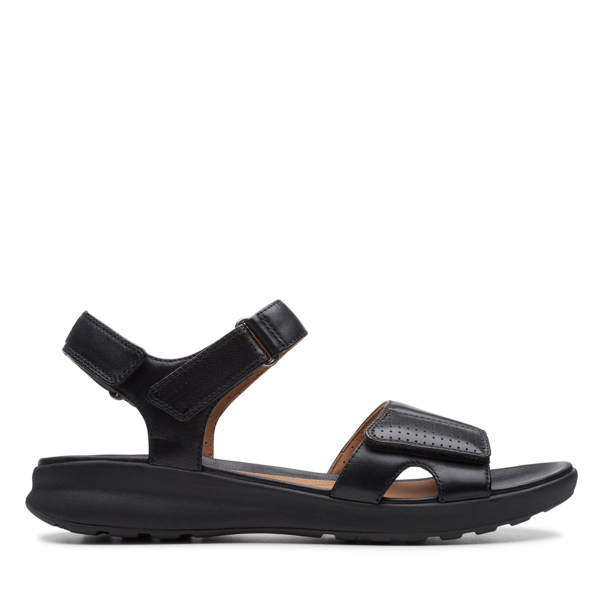WomenSandalsUnAdornCalmBlackLeather