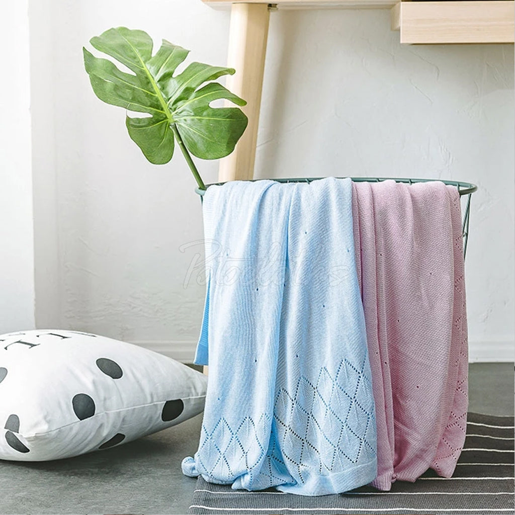 Solid Crochet Knit Blankets