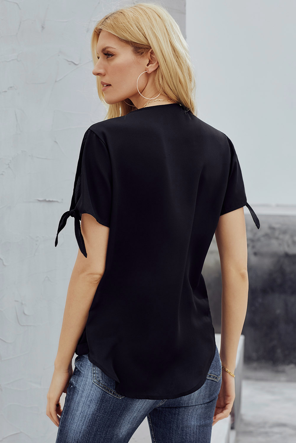 Black Charismatic Drape Blouse