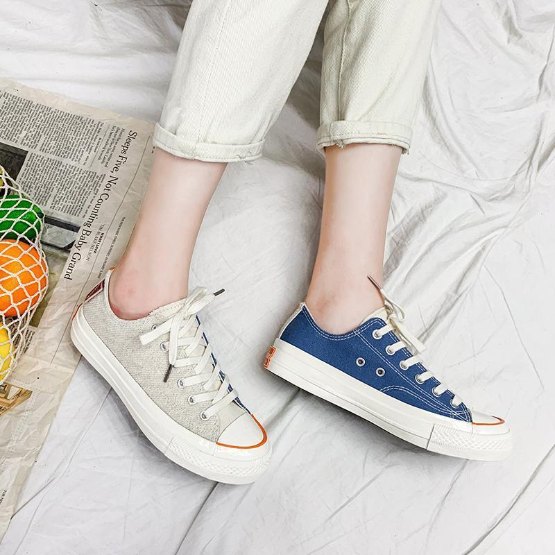 Women's Fashion Casual Wild Color Matching Round Toe Sneakers