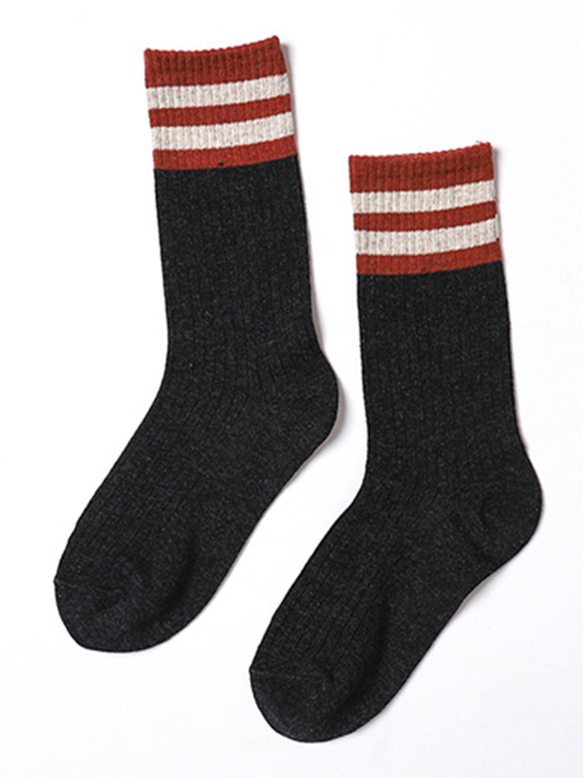 Vintage Casual Stripes Breathable Warm Cotton Socks
