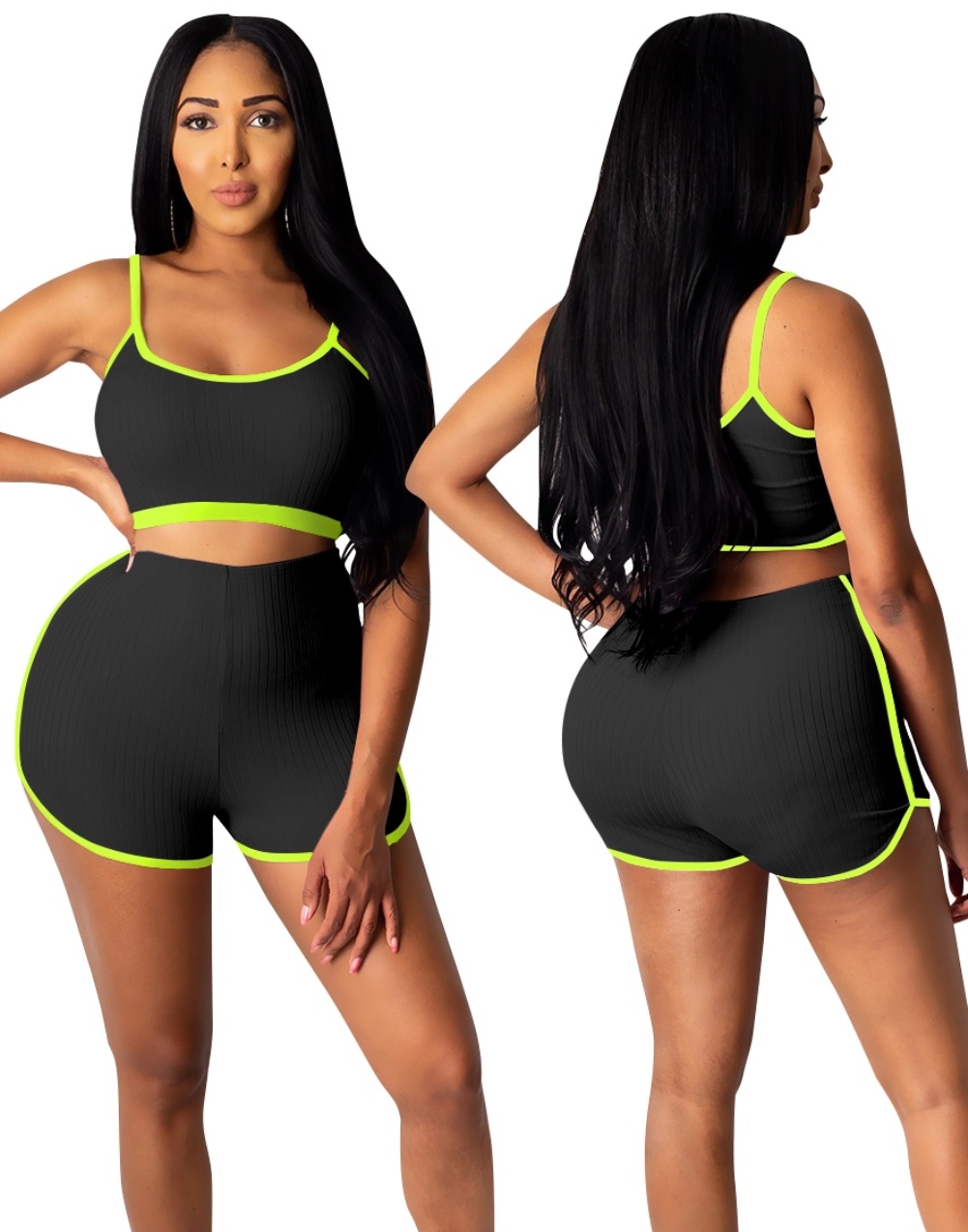 Sports Fitness Matching Bra and Shorts Set