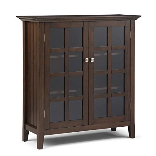 Acadian SOLID WOOD Storage Cabinet with 2 Tempered Glass Doors / 39 inch