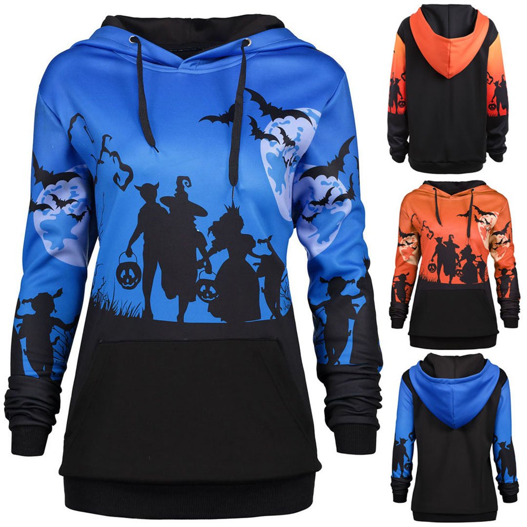 Long Sleeve Halloween Hoodie Pockets Hoodies