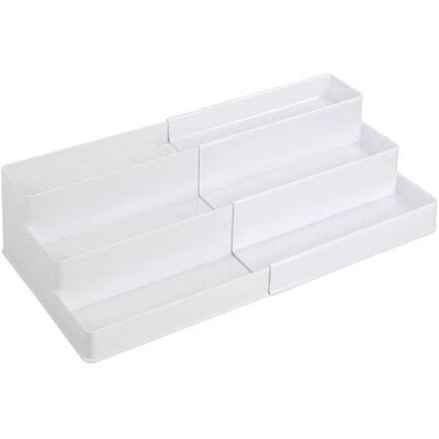 Prep Savour Plastic Adjustable, Expandable Kitchen Cabinet, Pantry, Shelf Organizer/Spice Rack with 4 Tiered Levels of Sto