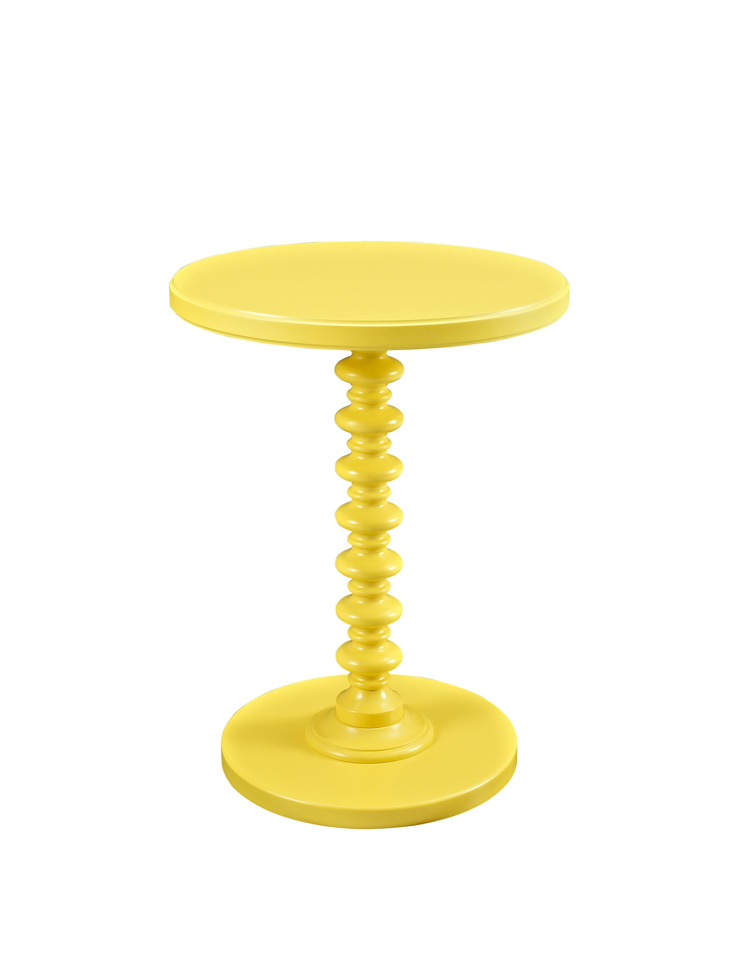Powell Round Spindle Table Yellow