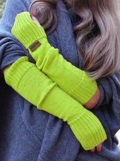 Yellow Sweet Cotton-Blend Gloves & Mittens