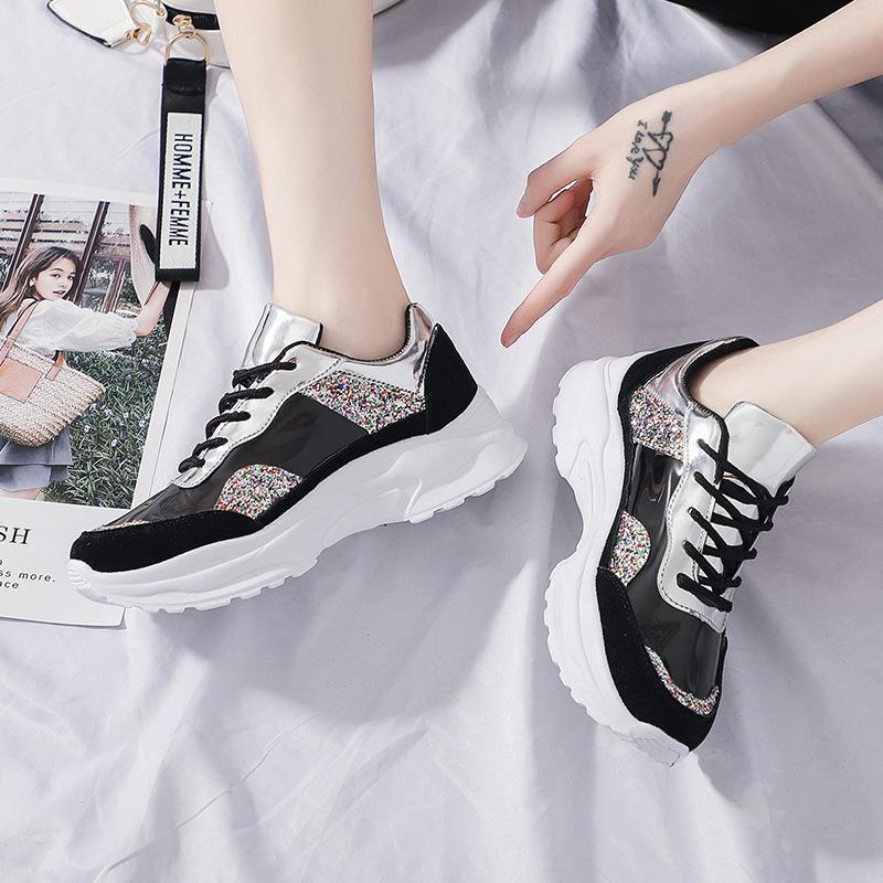 Colorful Diamond Colouring Flat Heel Women Sneakers