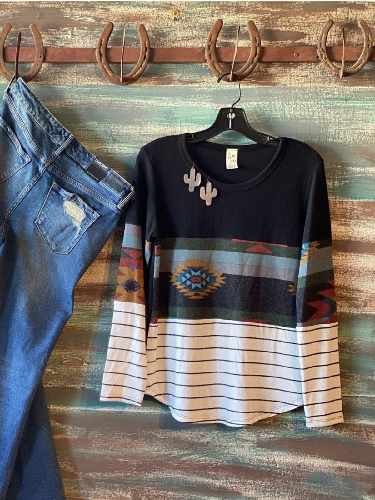 Vintage Floral-Print Shift Geometric Shirts & Tops