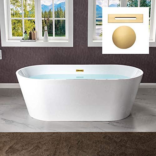 BTA1513-BG-Drain &O+ Pillow Bathtub, Brushed Gold