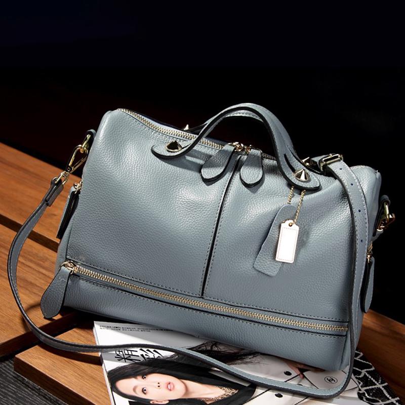 Cowhide Leather Elegant Women Multi Pockets Crossbody Bag For Women