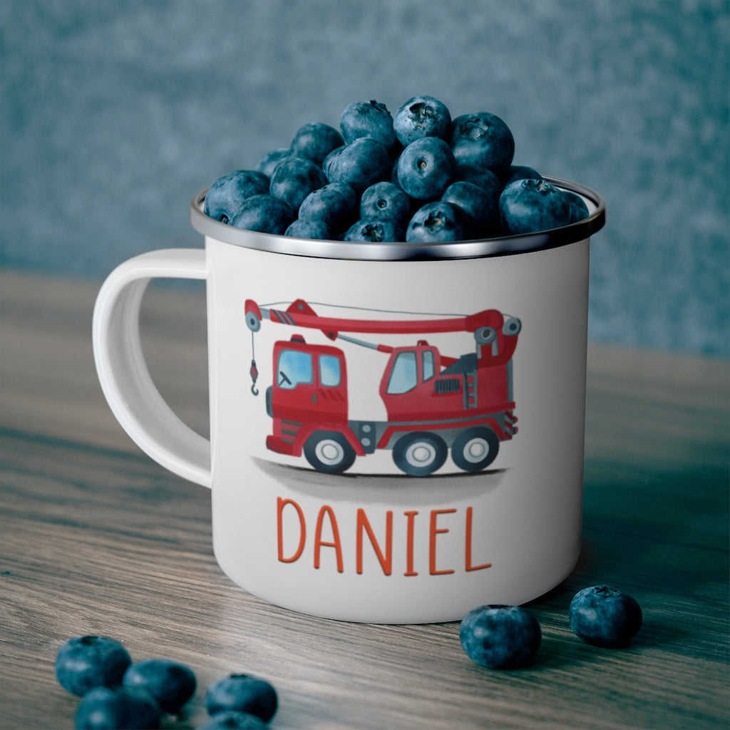 Custom Name Truck Children's Enamel Campfire Mug V