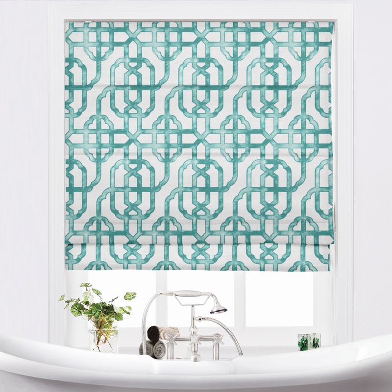THEA Lattice Print Polyester Cotton Roman Shade