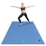 Gxmmat Large Yoga Mat Non-Slip 7��x5��x9mm, Thick Workout Mats for Home Gym Flooring, Extra Wide Exercise Mat for Men and Women- Blue