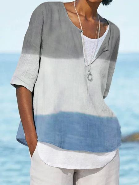 Casual Half Sleeve Striped Shirts & Tops