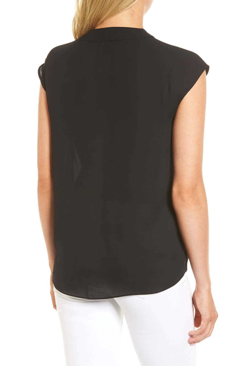 Black Surplice Bowknot Tank Top