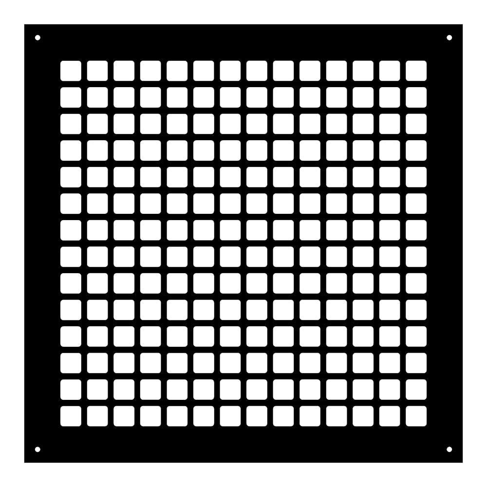 Reggio Registers Square Series 14 in. x 14 in. Steel GRILLE, Black with Mounting Holes G1616-SBH