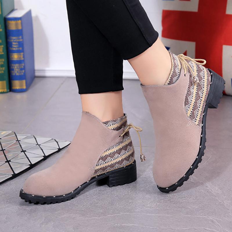 Women Spring/Fall Casual Lace-up Boots