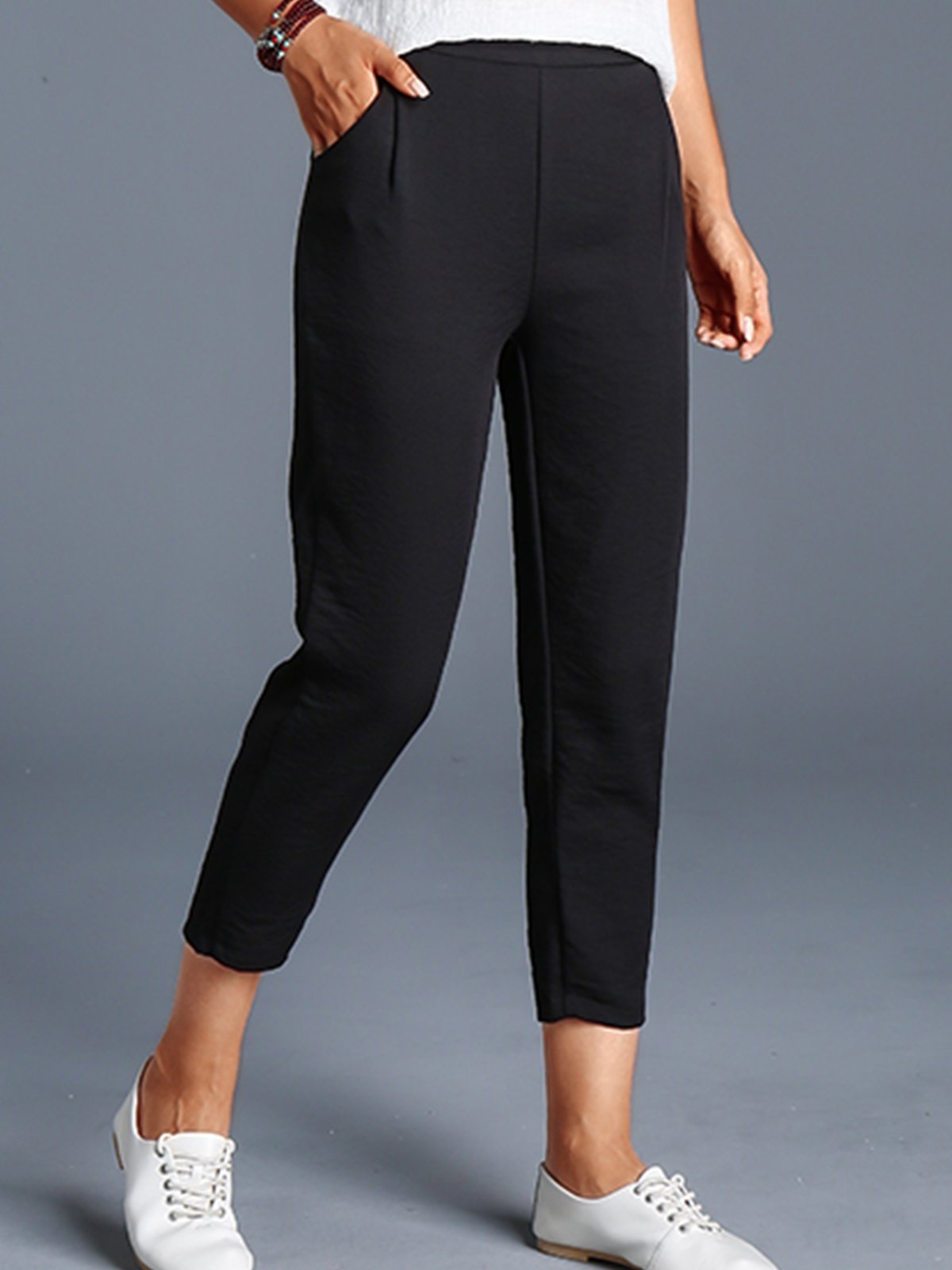 Plus Size Women Plain Casual Pants