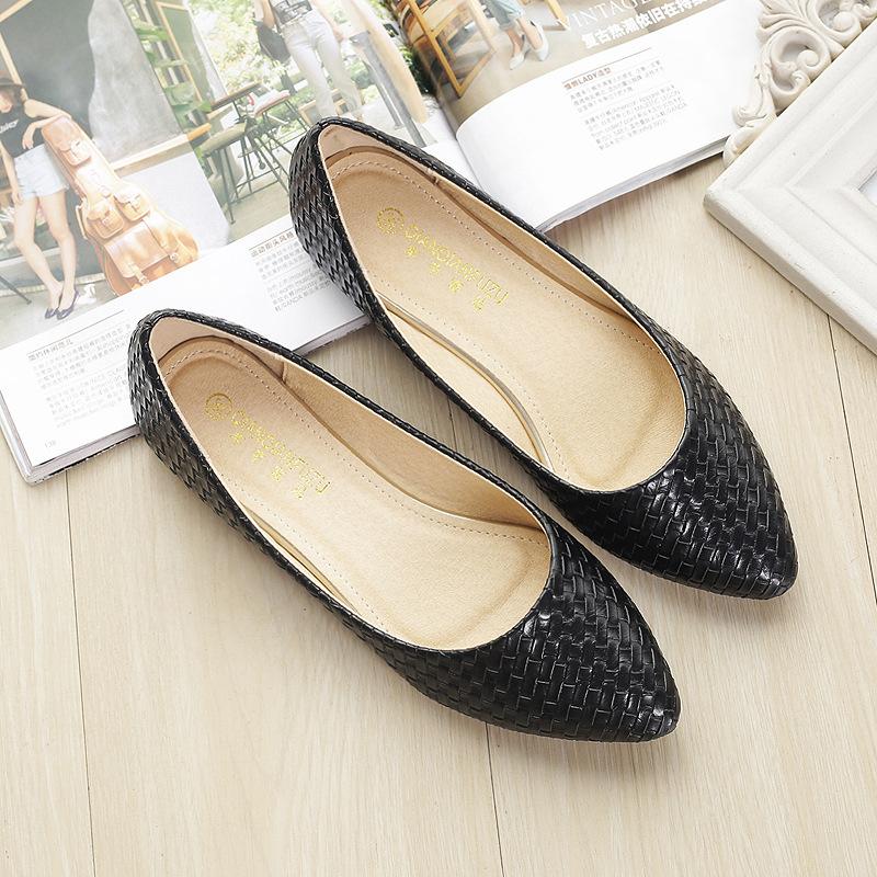 Microfiber Pointed Toe Women Slip-On Flats
