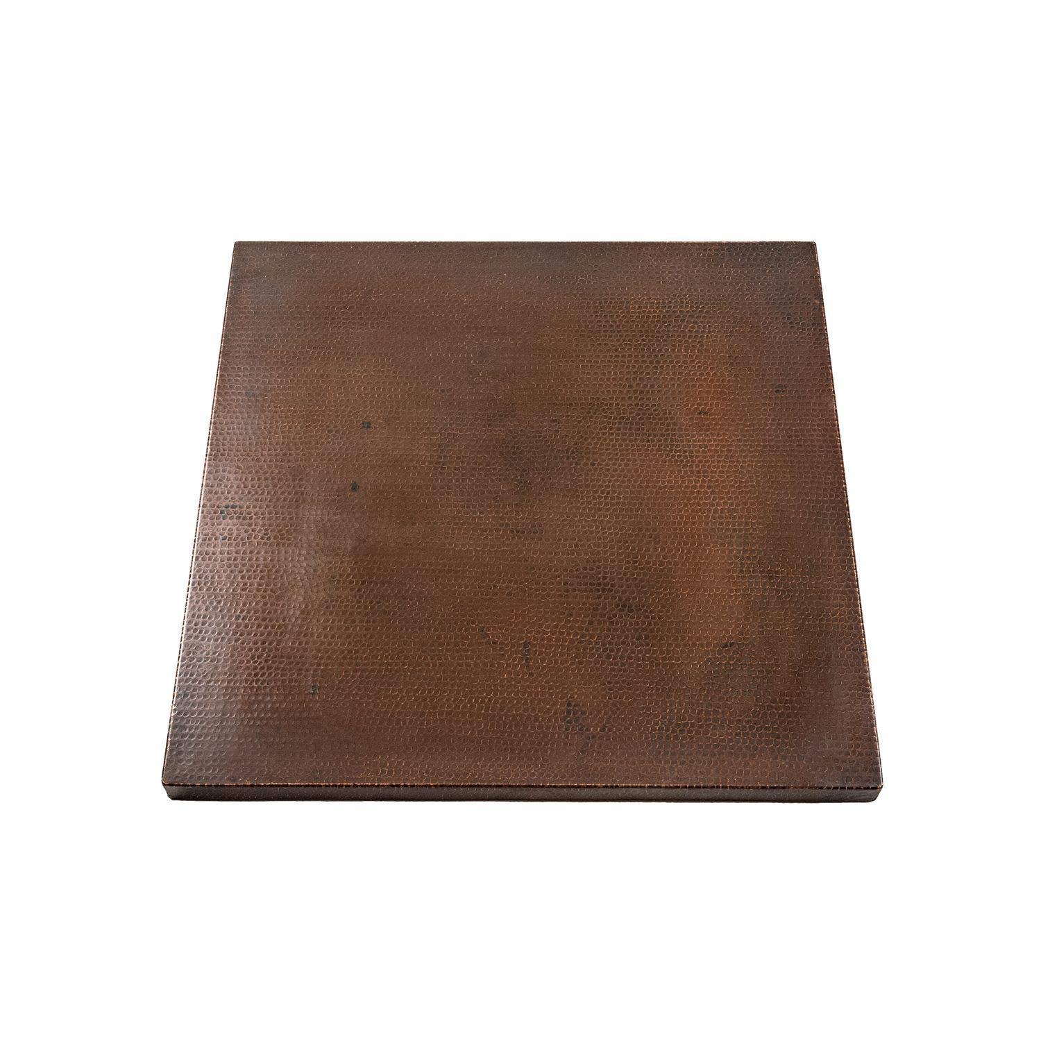 Premier Copper Products Tts30db 30x22 Square Hammered Copper Table Top
