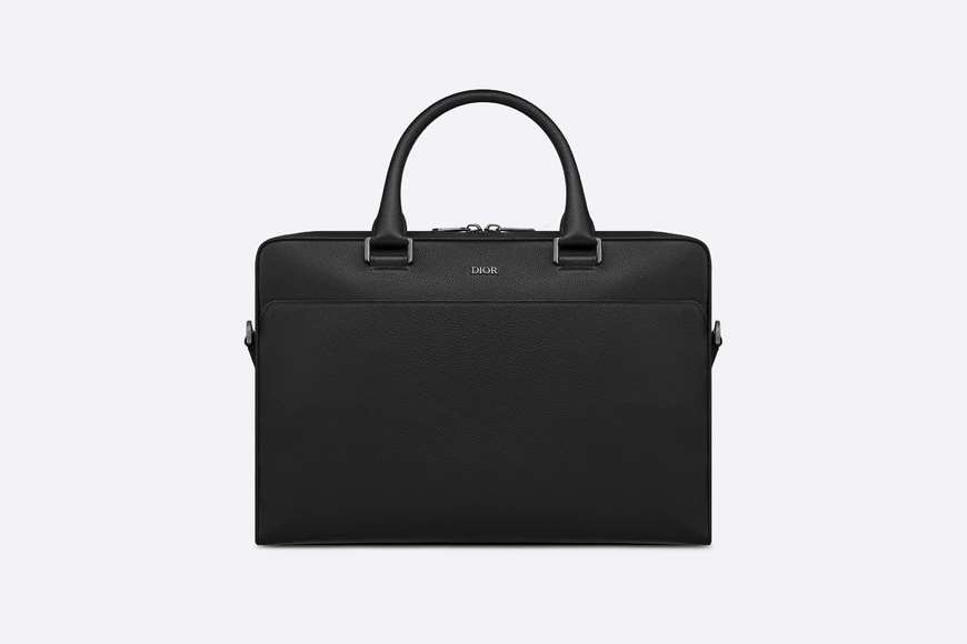Briefcase Black Grained Calfskin