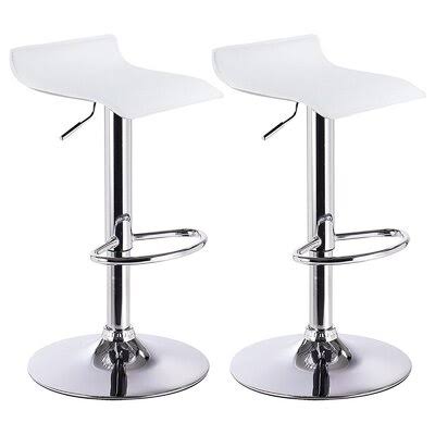 Abdirahmaan Swivel Adjustable Height Bar Stool House of Hampton Color: White