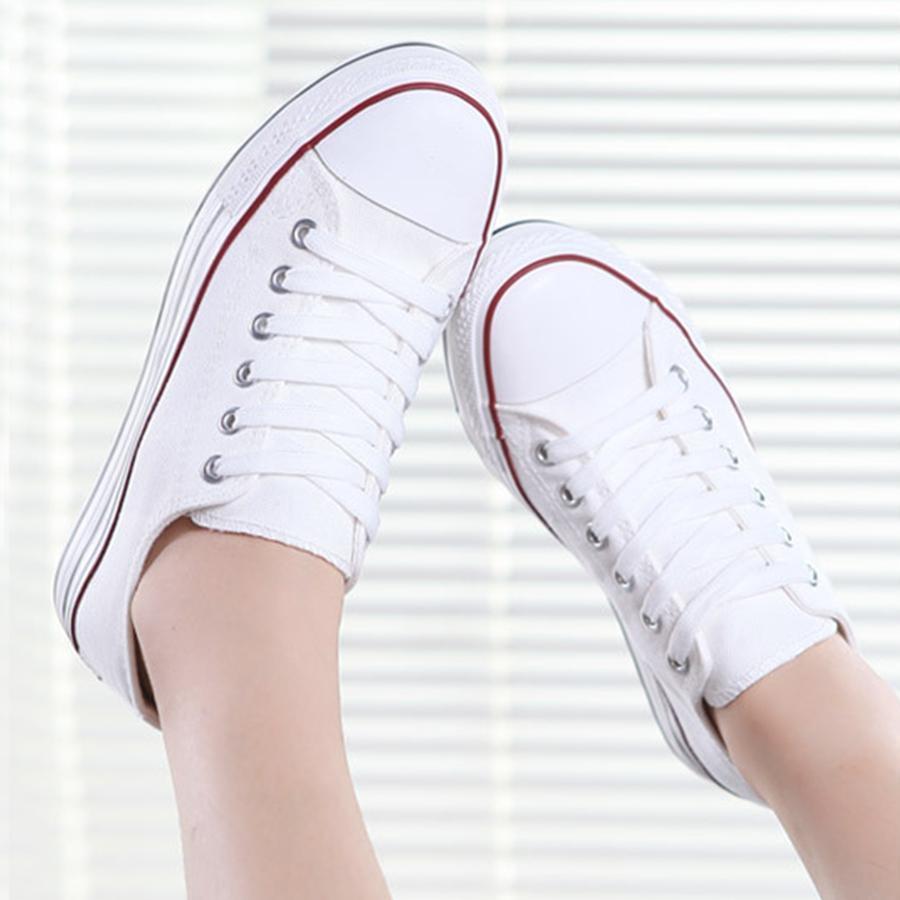 Plain  Flat  Criss Cross  Round Toe  Casual Sport Sneakers