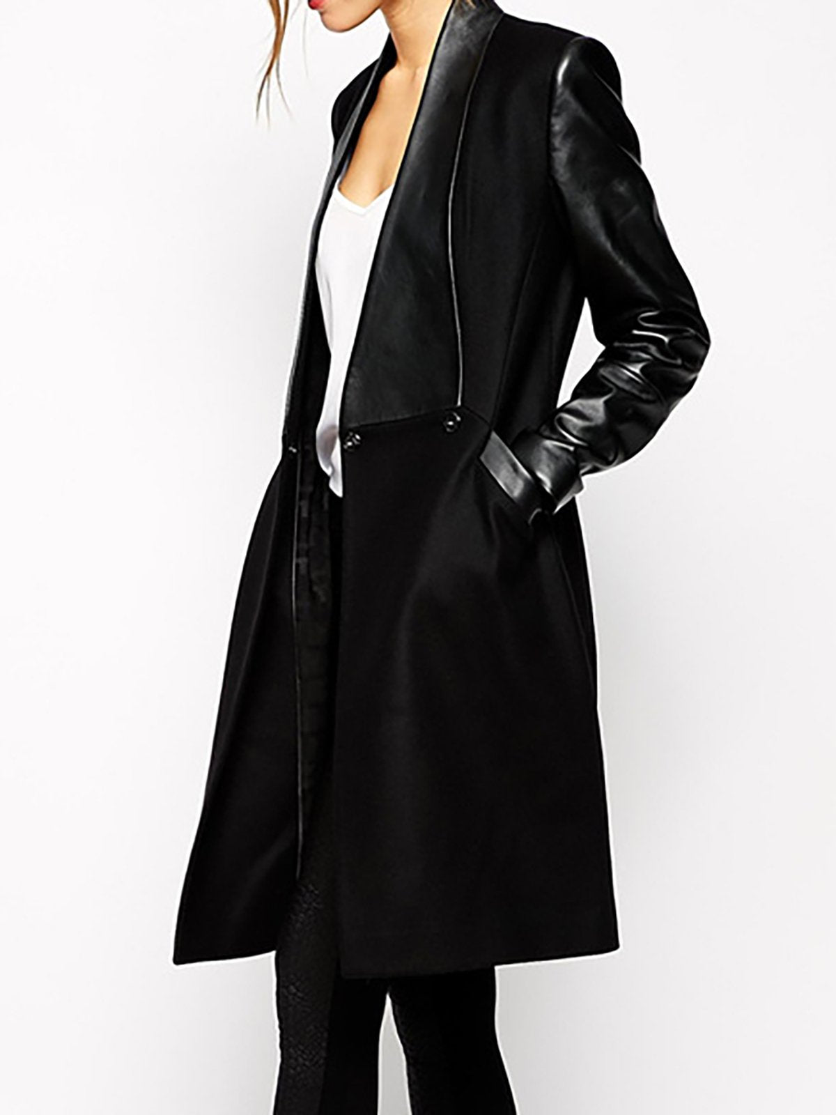 Black Elegant Paneled Quilted Coat