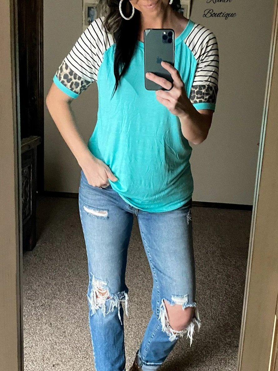 Short Sleeve Cotton-Blend Printed Shirts & Tops