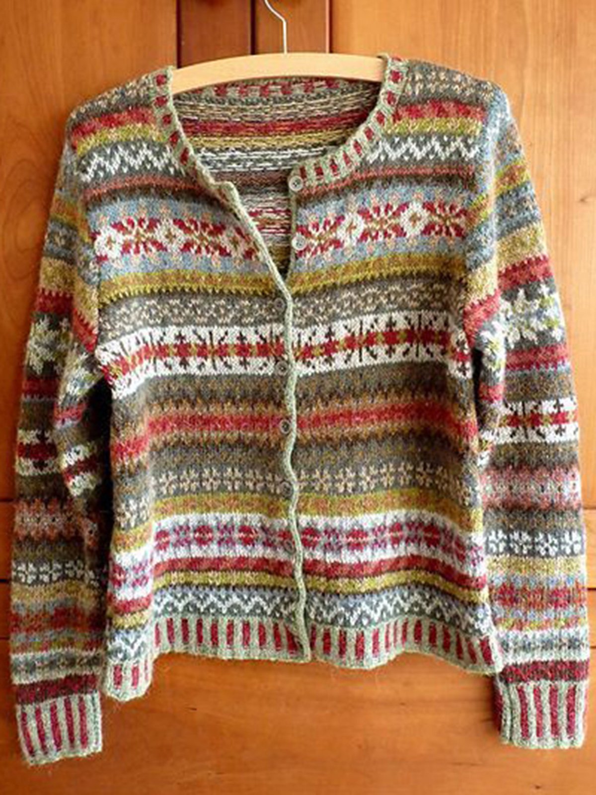 Buttoned Boho Long Sleeve Tribal Cardigan