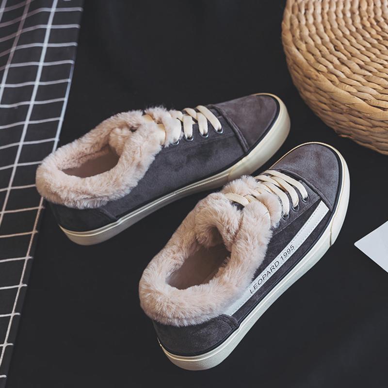 Women Casual Flocking Sneakers Athletic Shoes Artificial Suede Booties