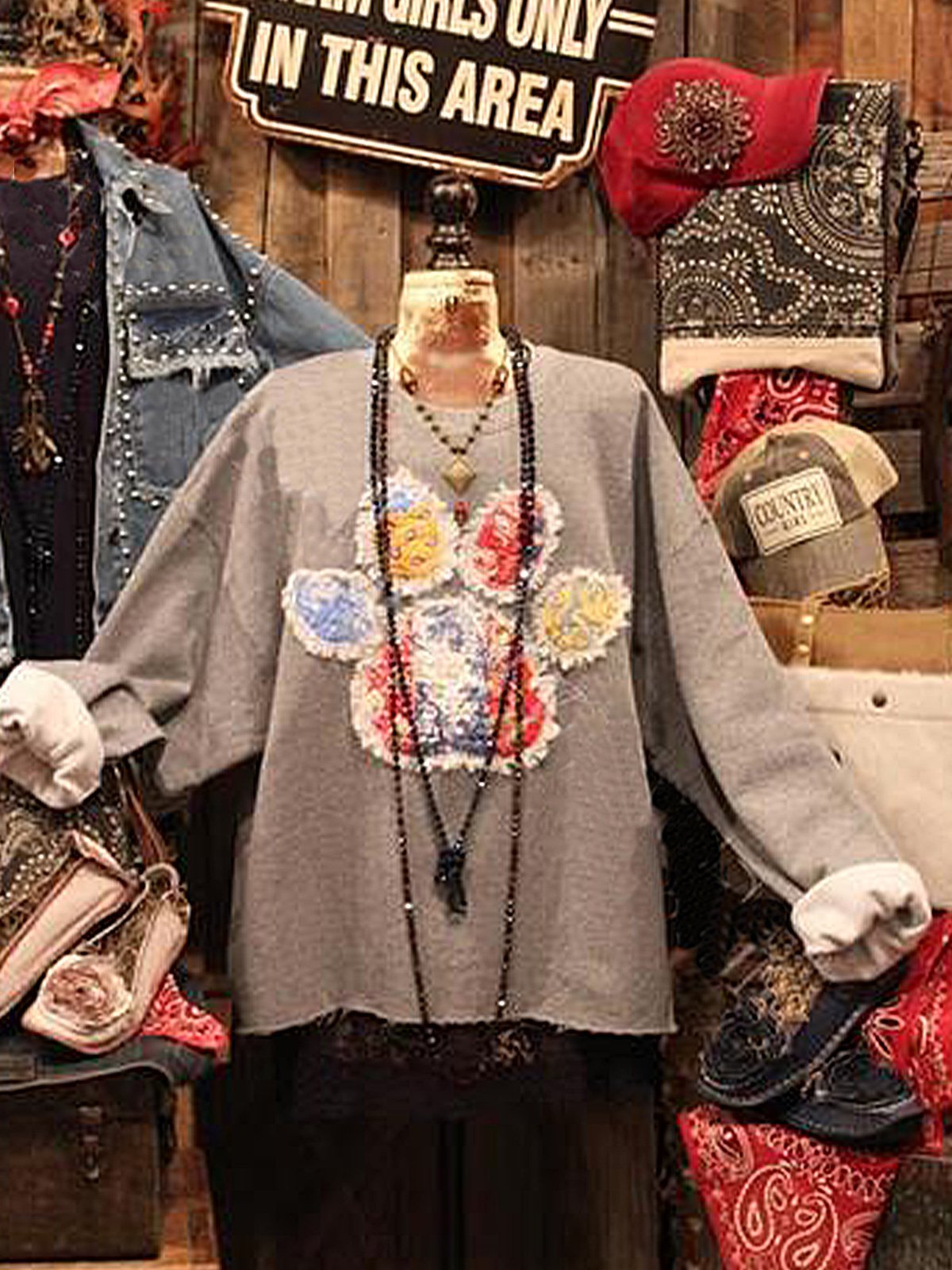 Retro Long Sleeve Shift Sweatshirt