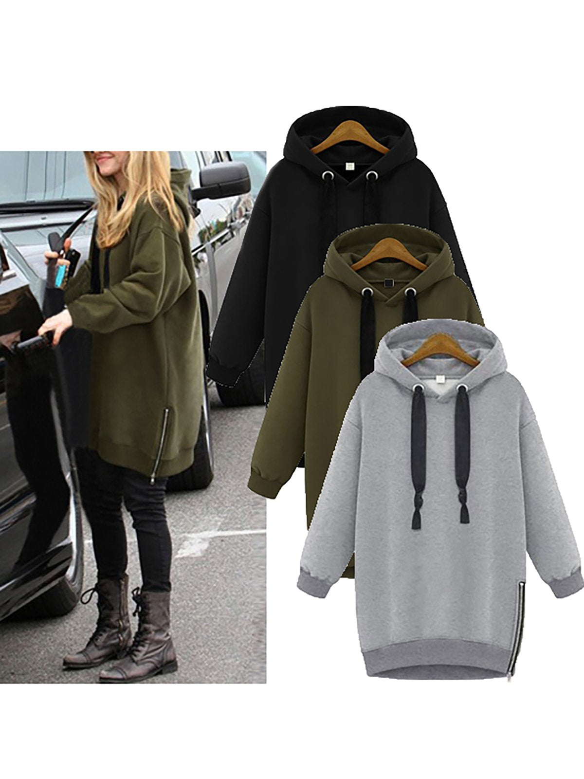 Womens Long Sleeve Paneled Hoodies