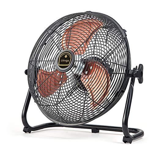 Cinviga Black Wireless Outdoor Floor Fan ,16��� Metal Blade Outdoor Camping Fan Can Running Time 4 to 24 The Fan With USB Output Function For Home , Camping,Barbecue