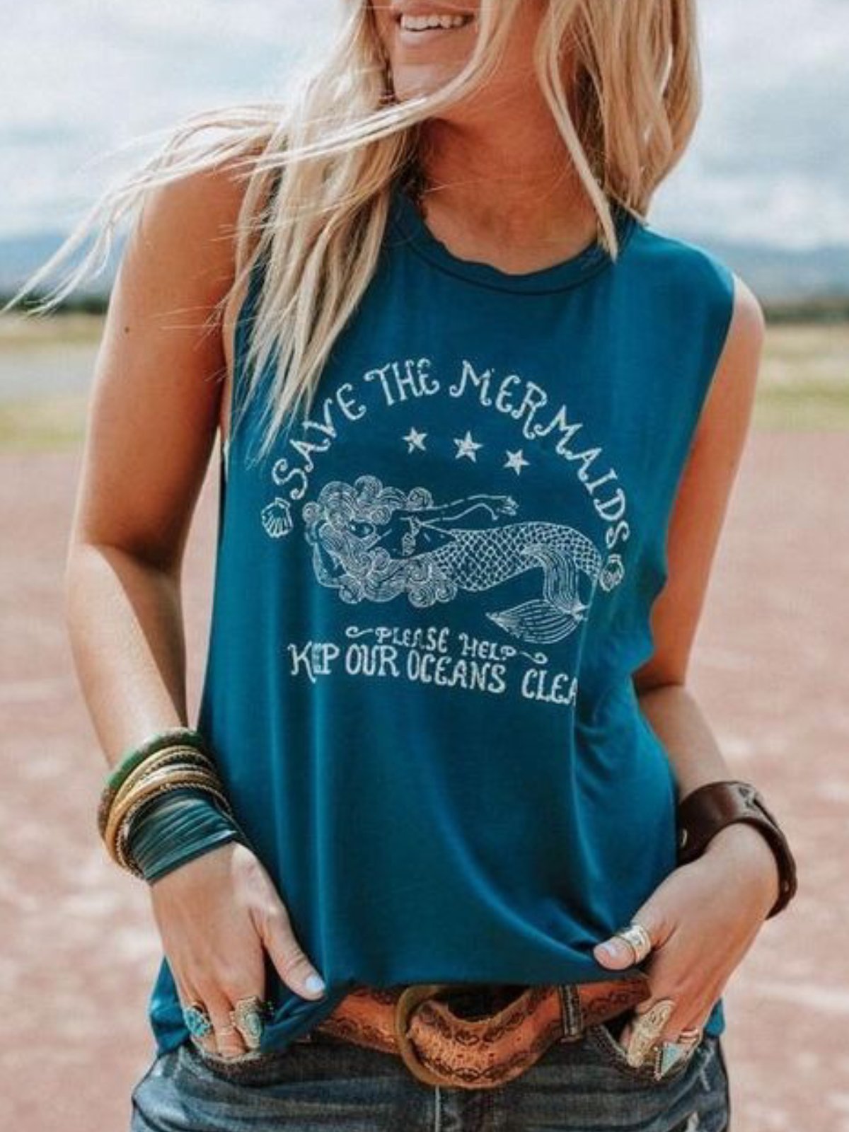 Casual Sleeveless Round Neck Plus Size Tops Vests