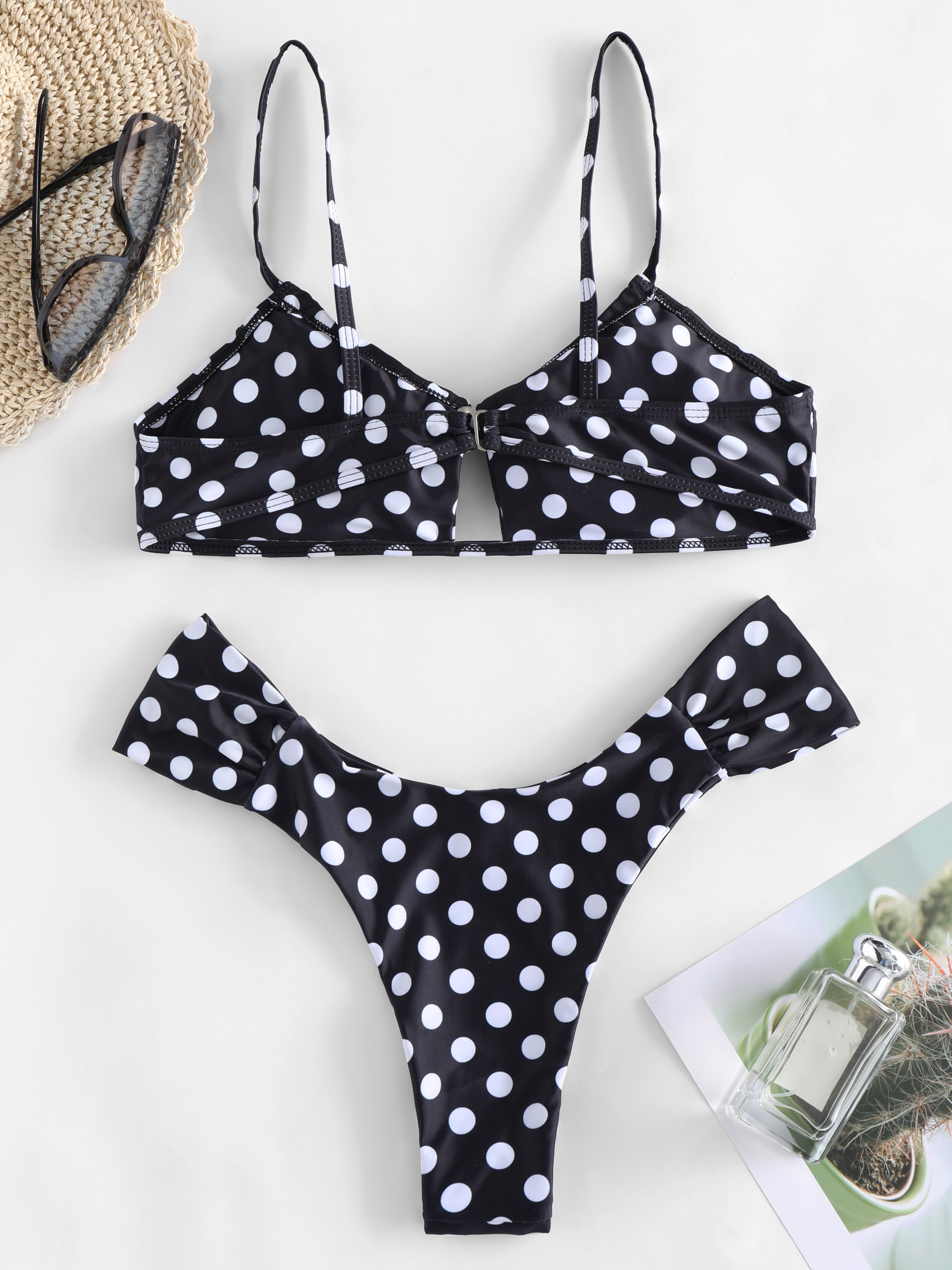 polka dots bowknot high waist Bikini